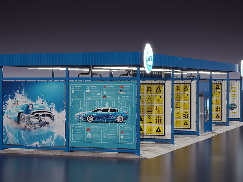 Autolavaggio Self Service Modello 3D