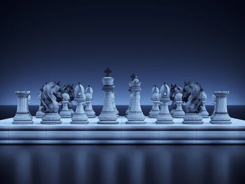 Klassiek schaken 3D Model