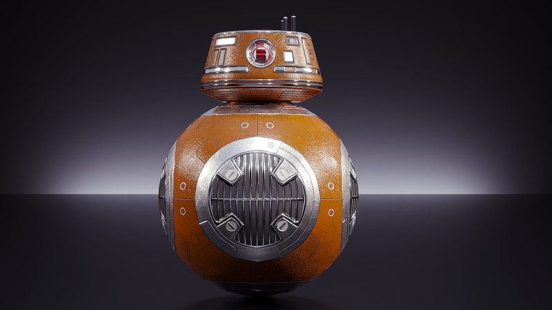 Droid BB-8 3D Model .c4d .max .obj .3ds .fbx .stl .blend 