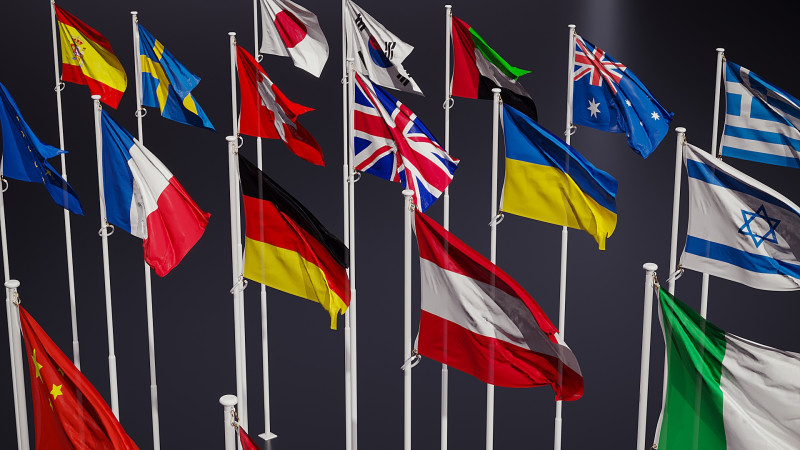 Drapeaux du monde Modèle 3D .c4d .max .obj .3ds .fbx .stl .blend 