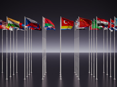 Drapeaux du monde Modèle 3D