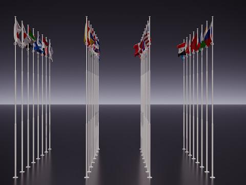 Drapeaux du monde Modèle 3D
