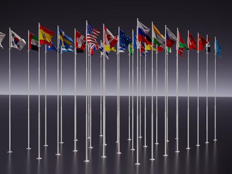 Drapeaux du monde Modèle 3D