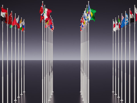 Drapeaux du monde Modèle 3D