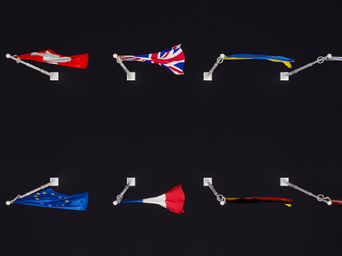 Drapeaux du monde Modèle 3D