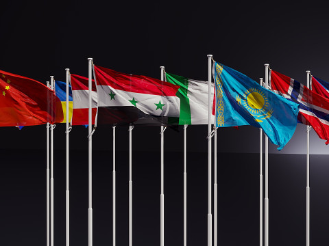 Drapeaux du monde Modèle 3D