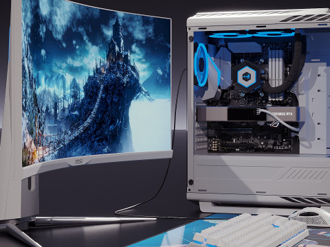 गेमर सेट 3D मॉडल