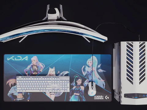 Gamer set 3D Model