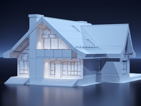 Modern house 00 3D Model