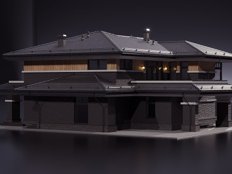 Two storey cottage with metal roofing 3D Model