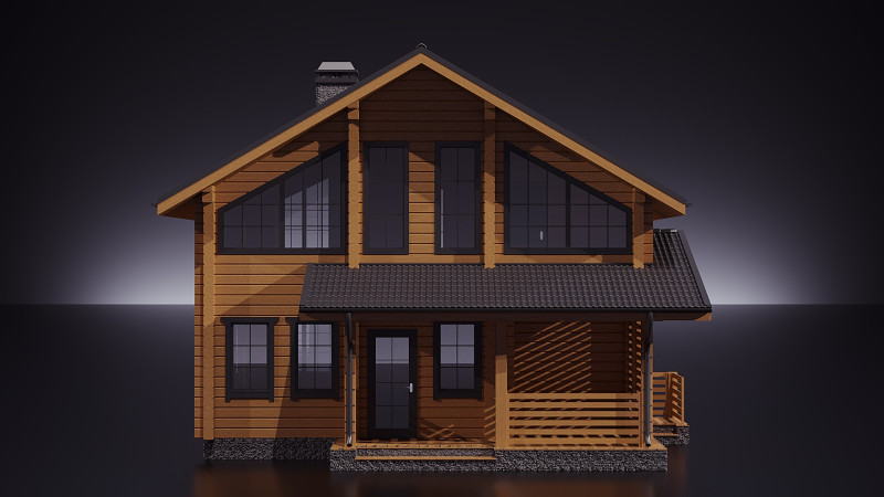 Wood House 3D Model .c4d .max .obj .3ds .fbx .stl .blend 