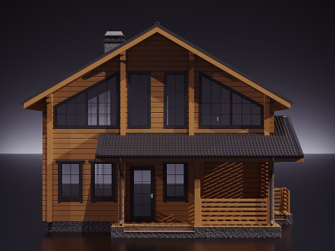 Wood House 3D Model