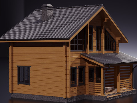Wood House 3D Model
