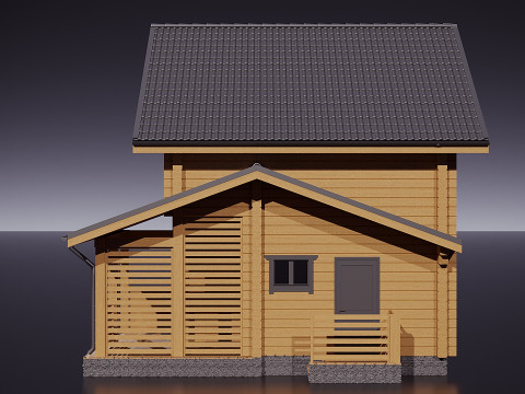 Wood House 3D Model
