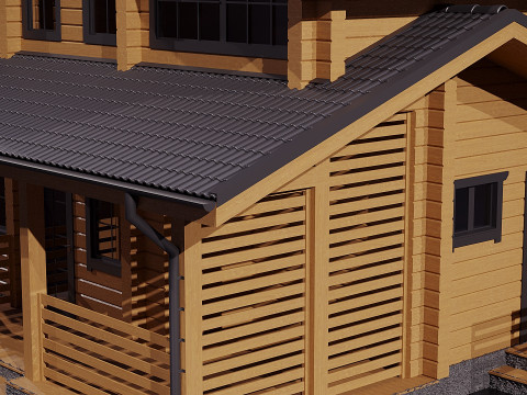 Wood House 3D Model