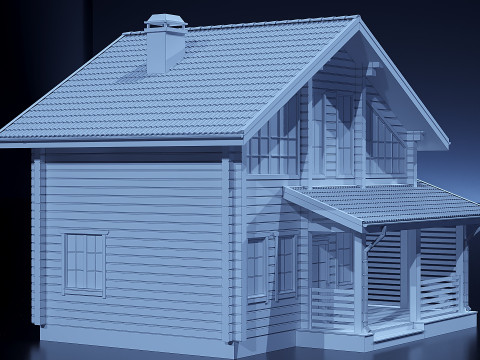 Wood House 3D Model