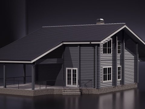 Wood House 00 3D Model