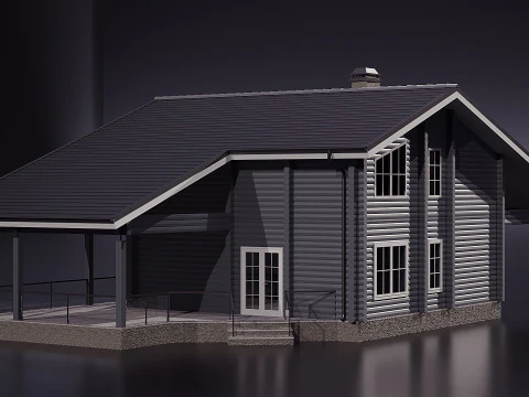 Casa in legno 00 Modello 3D