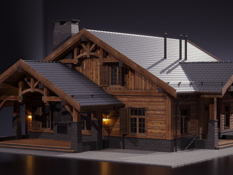 Wooden House 3D Model