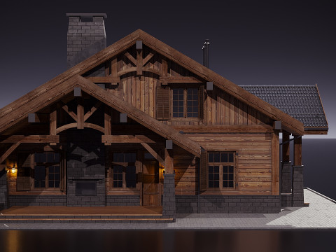 Wooden House 3D Model