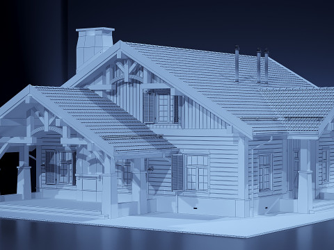 Wooden House 3D Model