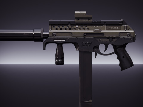 Automatyczny pistolet maszynowy 10 mm Model 3D