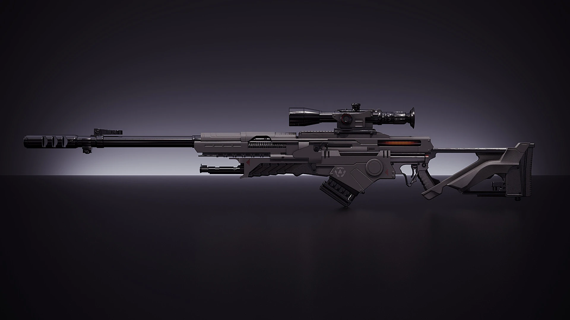 Assault rifle 3D Model .c4d .max .obj .3ds .fbx .stl .blend 