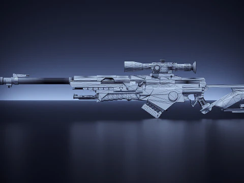 Assault rifle 3D Model