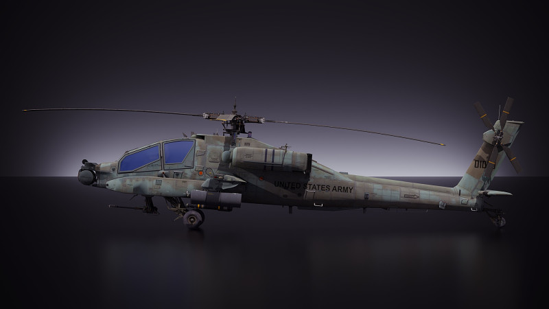 Elicottero AH64A Modello 3D .c4d .max .obj .3ds .fbx .stl .blend 