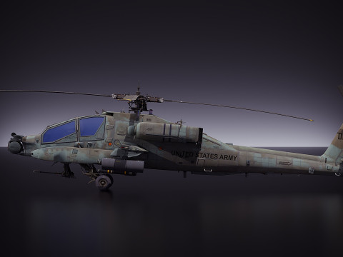 AH64A helicopter 3D Model