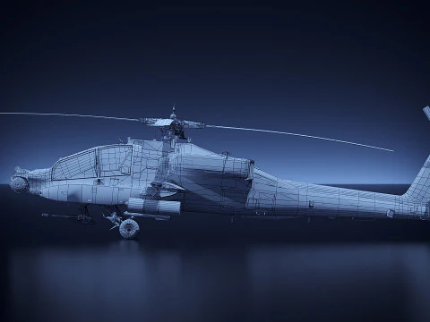 AH64A helicopter 3D Model