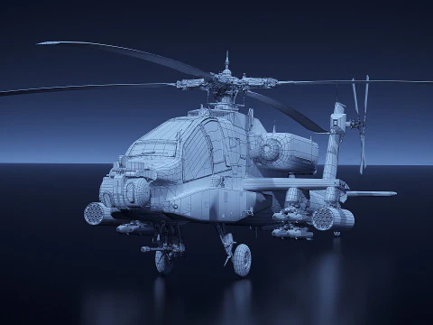 AH64A helicopter 3D Model