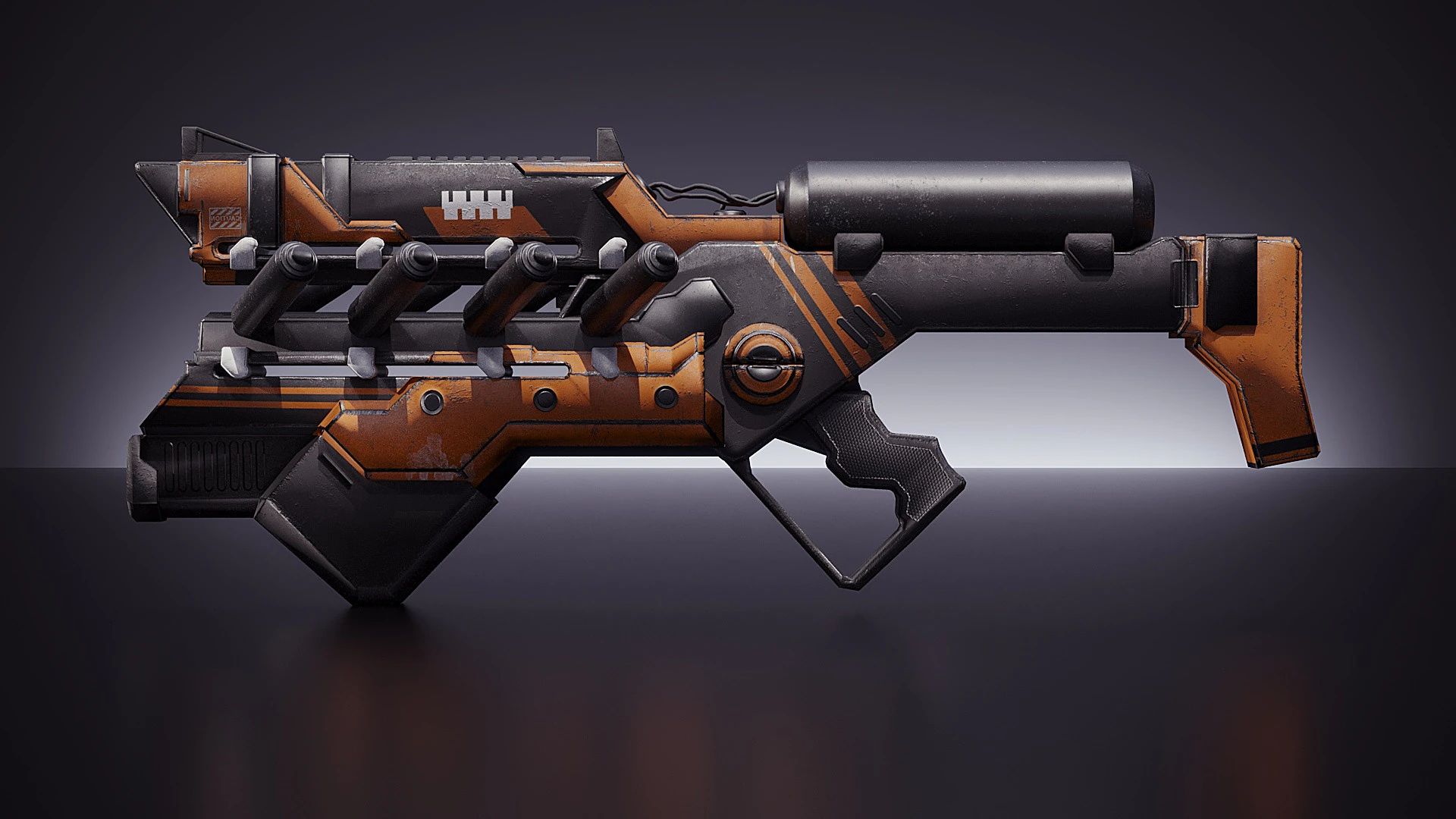 Cyborg weapon model 3D Model .c4d .max .obj .3ds .fbx .stl .blend 