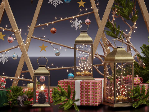 New year decor 3D Model