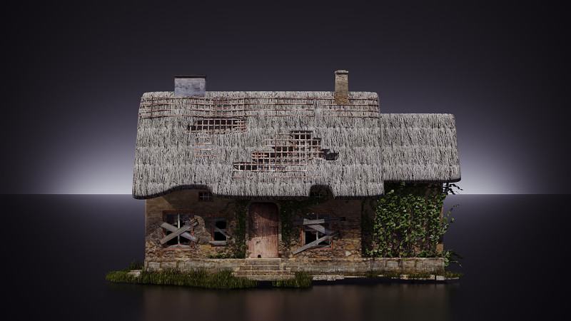 Vecchia casa Modello 3D .c4d .max .obj .3ds .fbx .stl .blend