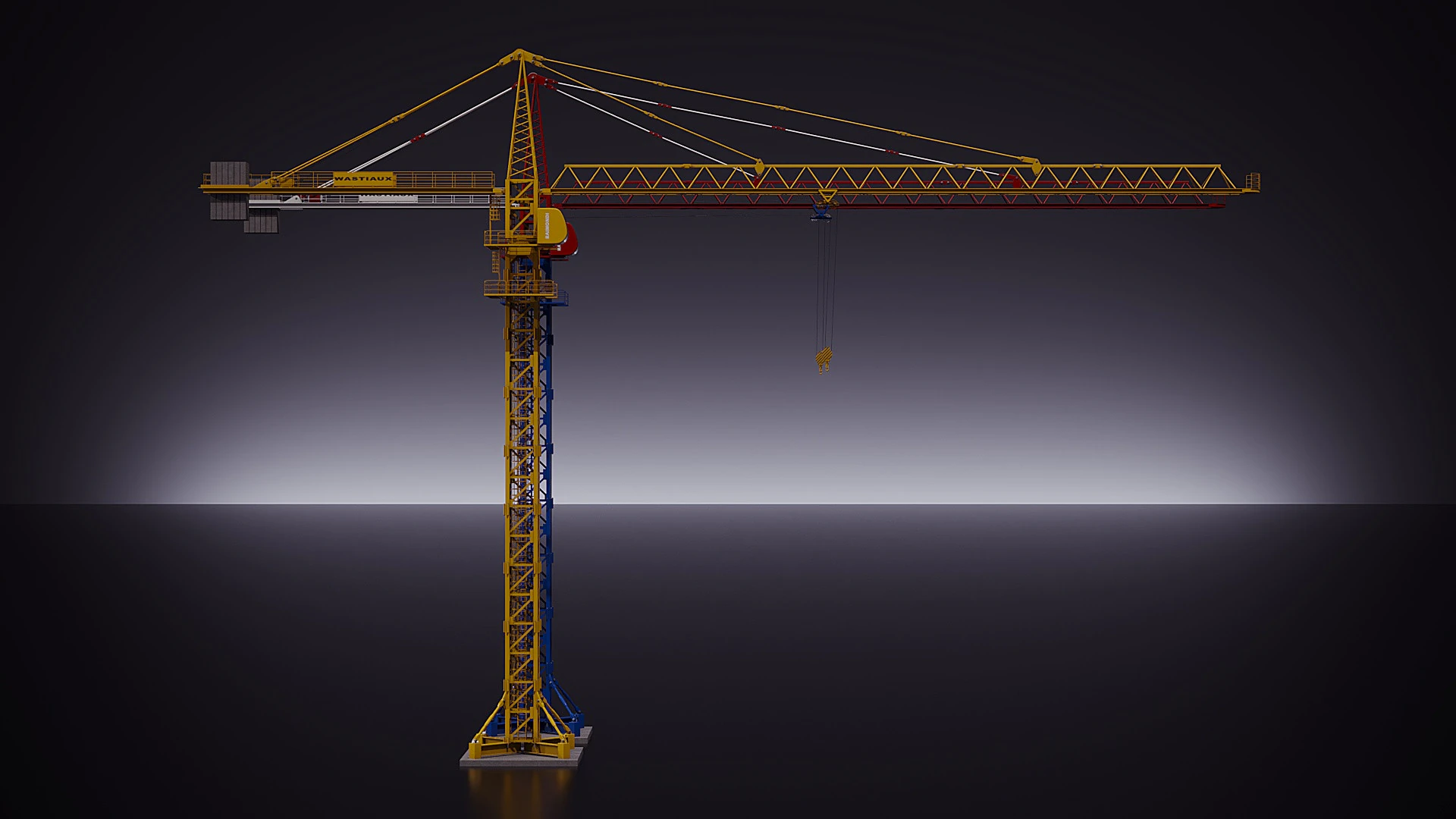 Tower crane 3D Model .c4d .max .obj .3ds .fbx .stl .blend
