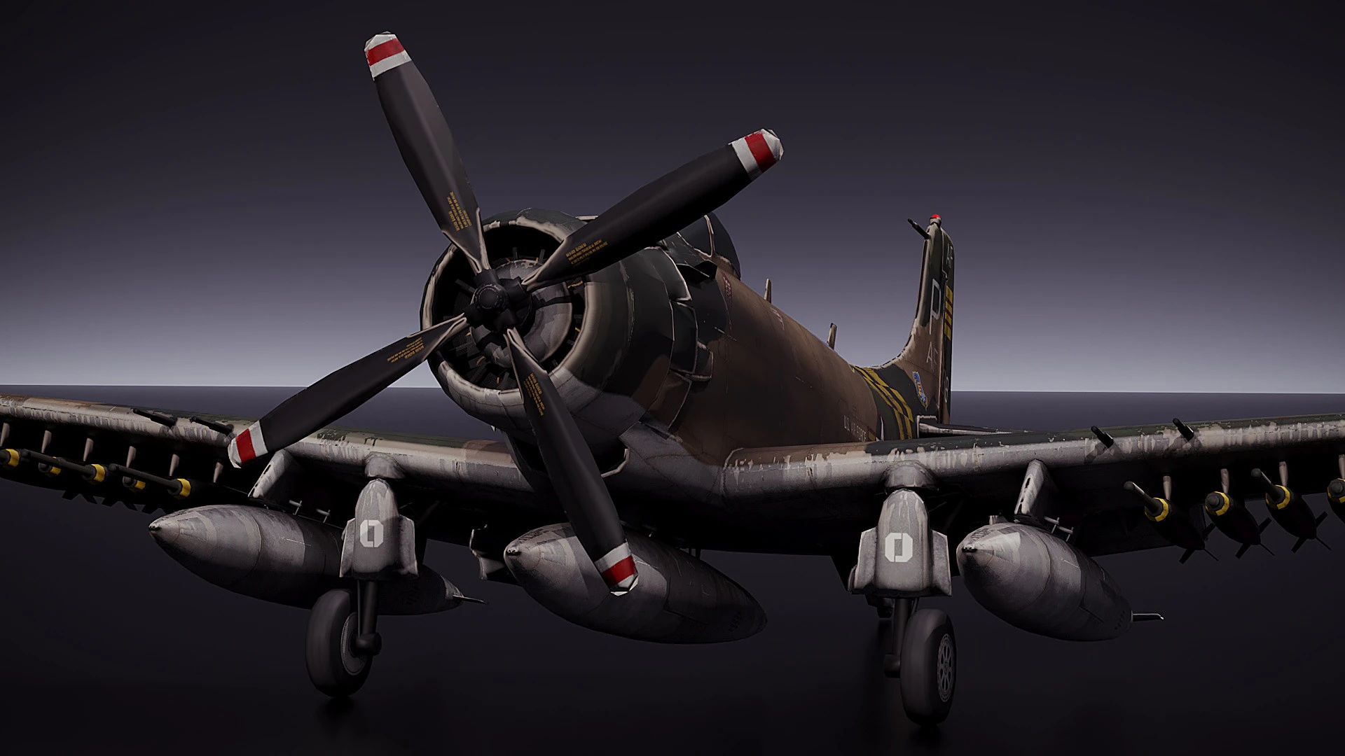 Douglas A 1 Skyraider 3D Model .c4d .max .obj .3ds .fbx .stl .blend