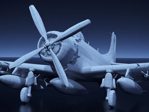 Douglas A 1 Skyraider 3D Model