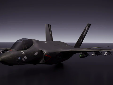 F 35 faible poly Modèle 3D