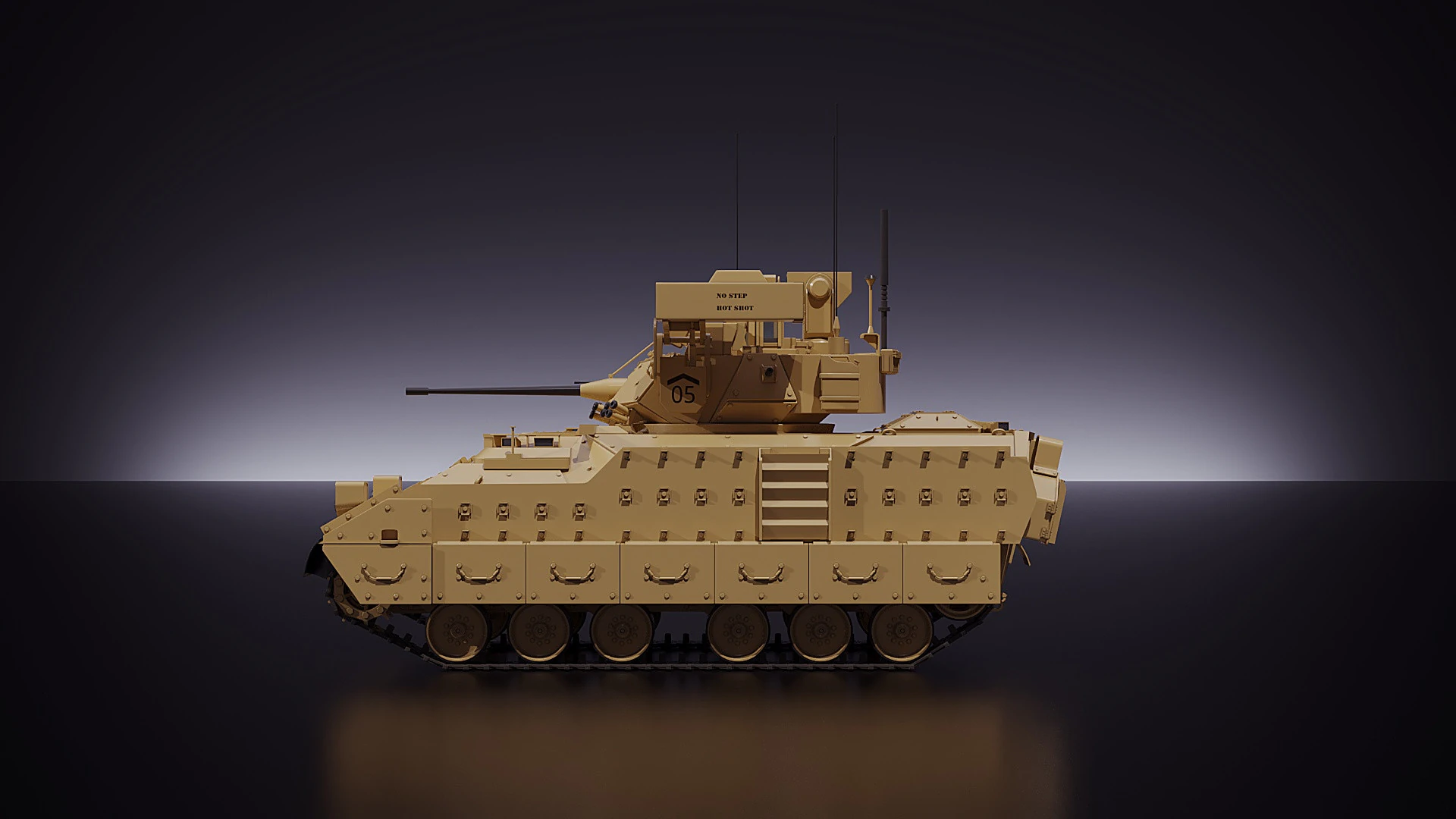 BMP Bradley M2A3 3D Model .c4d .max .obj .3ds .fbx .stl .blend 