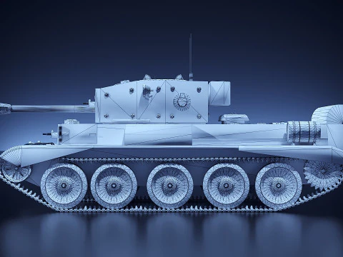 Cromwell British medium cruiser tank 3D Model
