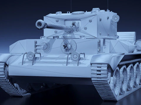 Cromwell British medium cruiser tank 3D Model