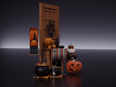 हेलोवीन सजावट सेट 3D मॉडल