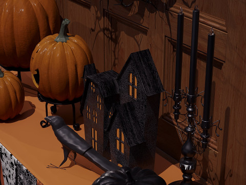 हेलोवीन सजावट सेट 3D मॉडल