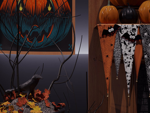 हेलोवीन सजावट सेट 3D मॉडल