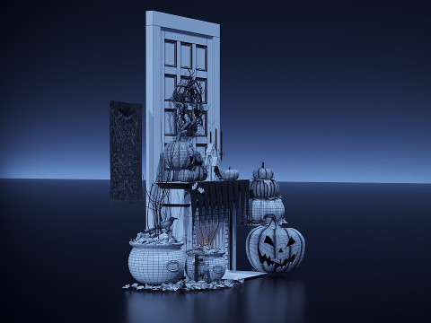 हेलोवीन सजावट सेट 3D मॉडल