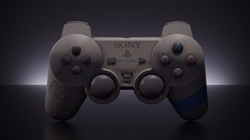Viejo controlador de PS1 Modelo 3D .c4d .max .obj .3ds .fbx .stl .blend