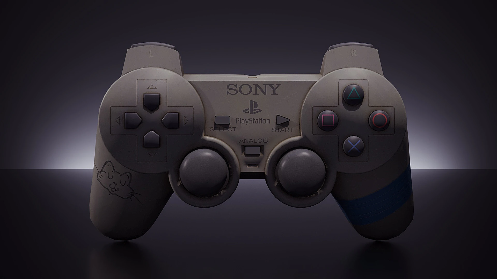 Old PS1 Controller 3D Model .c4d .max .obj .3ds .fbx .stl .blend 