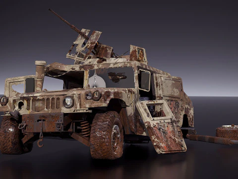 Hummer hmmwv détruit Modèle 3D