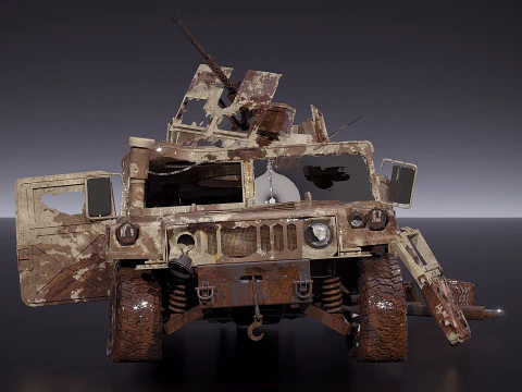 Hummer hmmwv destroyed 3D Model
